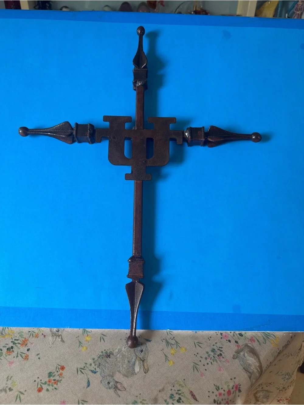 Rustic Brown Metal Wall Cross - Decorative Home Wall Decor - UT UNIVERSITY